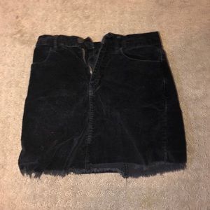 BLACK CORDUROY BRANDY SKIRT